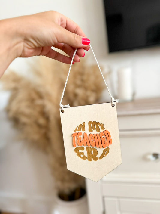 *CLEARANCE* Teacher Era Mini Pennant Flag